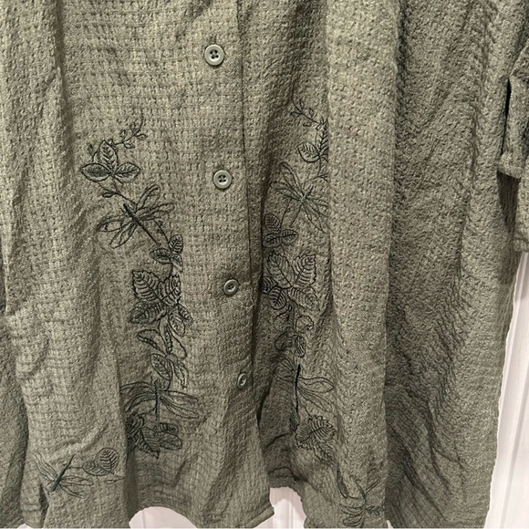 Torrid Outlander Dragonfly Mini Bell Sleeve Collared Shirt Dress Plus Sz 1 (1X) - Picture 3 of 8